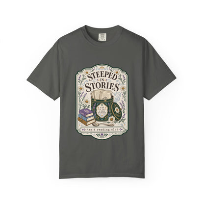 Steeped in Stories – Tea and Books T-Shirt