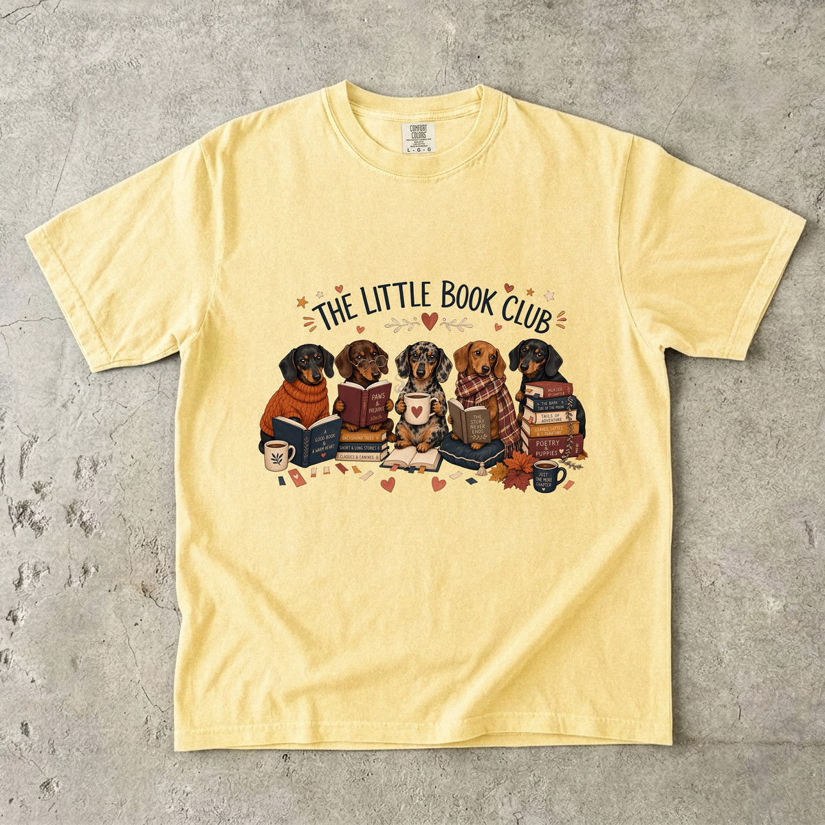 The Little Book Club – Dachshund Book Club T-Shirt