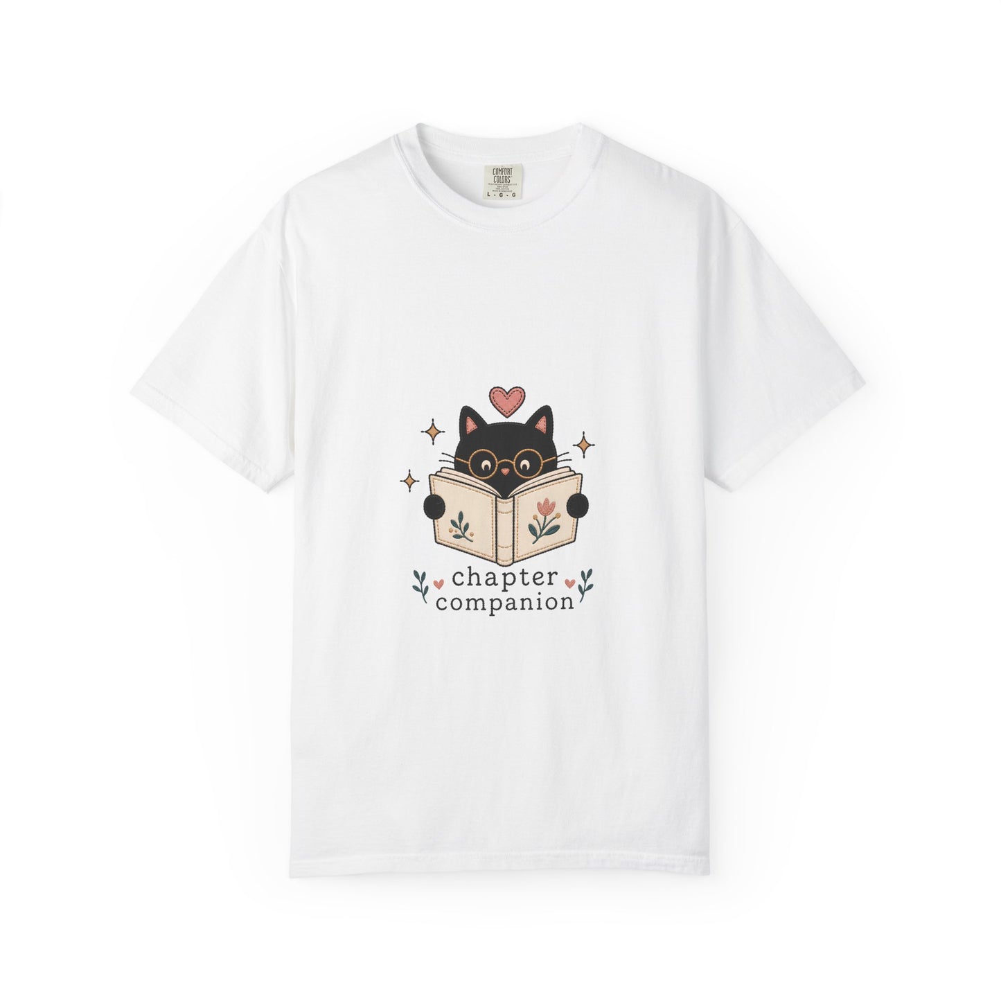 companion-book-lover-cat-tshirt-white-front.jpg
Front view of the white Chapter Companion book lover cat T-shirt by Flourish Creation Labs printed on a Comfort Colors® garment-dyed T-shirt.